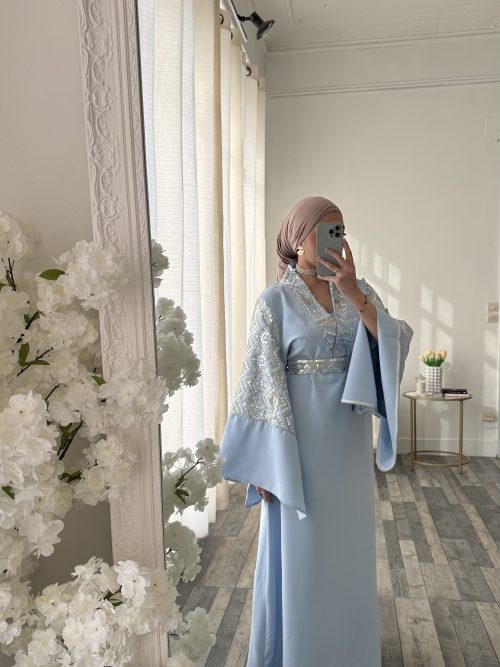 ABAYA KUWAITI BLEUE